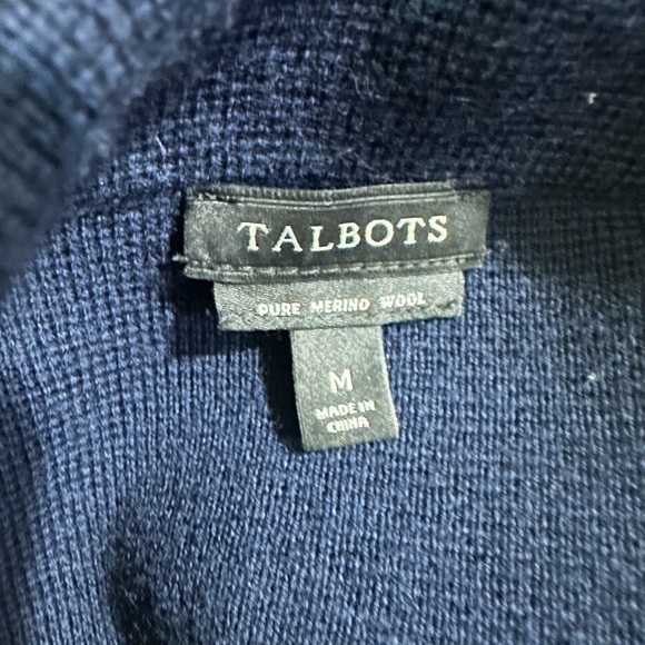 Talbots Pure Merino Wool Women's Navy Jacket Cardigan Sz M - Picture 5 of 5